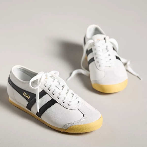 Anthropologie Gola Race Sneakers Size Black White Flats Loafers
